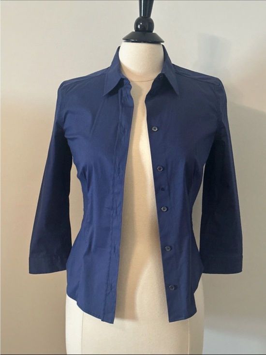 Prada Tops - PRADA 3/4 Twilight Blue Shirt